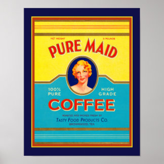 Vintage Ad, Poster For Pure Maid Coffee