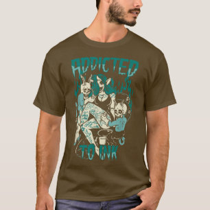 Vintage Addicted To Ink Spooky Tattoos T-Shirt