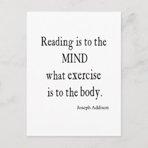 Vintage Addison Reading Mind Inspirational Quote Postcard