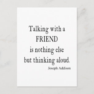 Vintage Addison Talking w Friend Friendship Quote Postcard