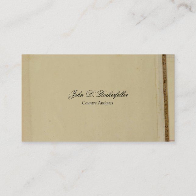 Vintage Address Book Tabs Business Card (Front)