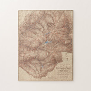 Vintage Adirondack Mountains Topography Map (1873) Jigsaw Puzzle