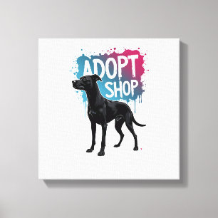 Vintage Adopt Dont Shop Dog Graffiti Rescue Art De Canvas Print