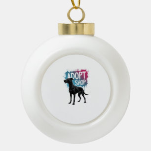 Vintage Adopt Dont Shop Dog Graffiti Rescue Art De Ceramic Ball Christmas Ornament
