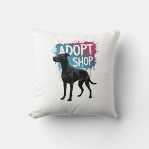 Vintage Adopt Dont Shop Dog Graffiti Rescue Art De Cushion