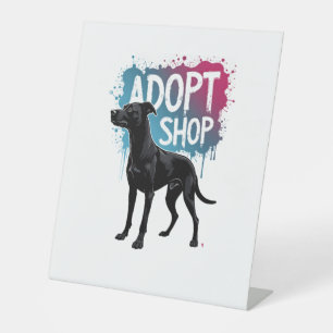 Vintage Adopt Dont Shop Dog Graffiti Rescue Art De Pedestal Sign