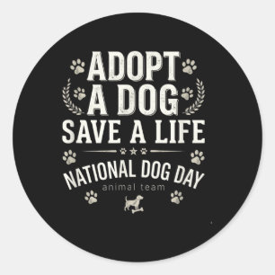 Vintage Adopt Dont Shop Save Dog Animal Lover Classic Round Sticker