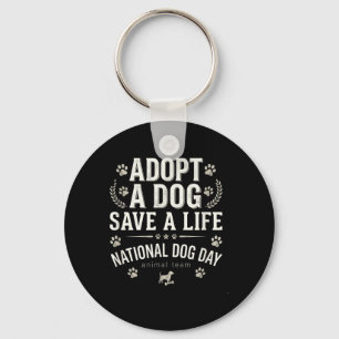 Vintage Adopt Dont Shop Save Dog Animal Lover Key Ring