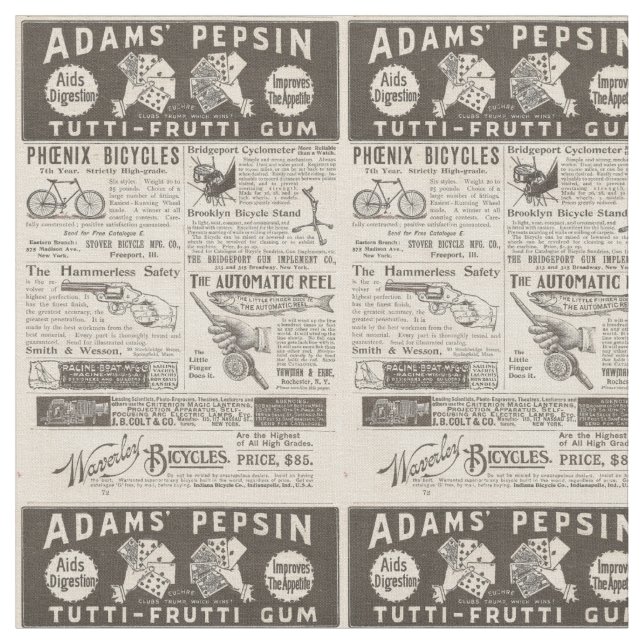 Vintage Ads from 1895 Fabric (Close Up)