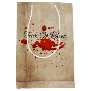 Vintage Adult Halloween Bloody Trick or Treat Medium Gift Bag