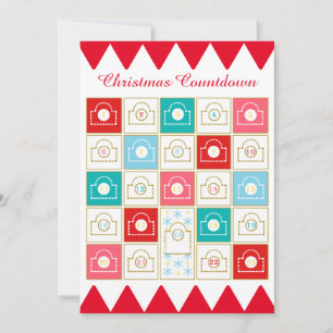 Vintage Advent Calendar Personalise Holiday Card