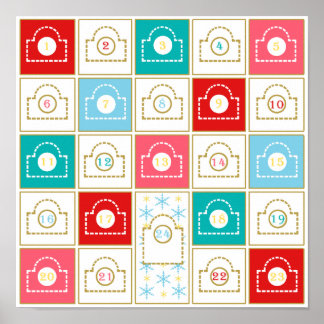 Vintage Advent Calendar Poster