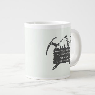 Vintage Adventure Logo Badge, Emblem With Large Coffee Mug