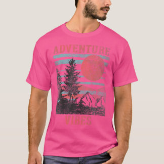 Vintage Adventure Vibes Outdoor Explore Hiking Ca T-Shirt