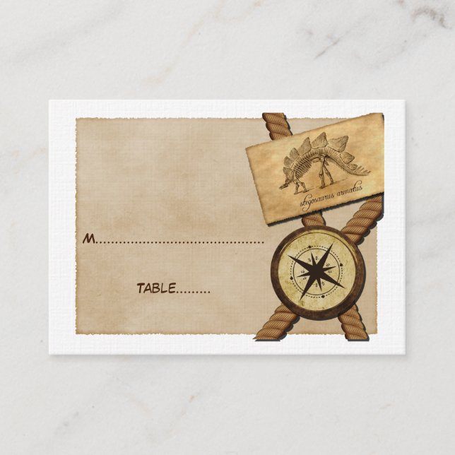 Vintage Adventure Wedding Place Card (Front)