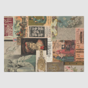 Vintage Advertisement Collage ShabbyChic Decoupage Tissue Paper