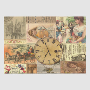 Vintage Advertisement Collage ShabbyChic Decoupage Tissue Paper