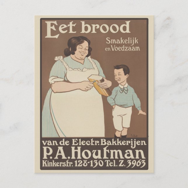 Vintage Advertisement Dutch Bread Postcard (Front)