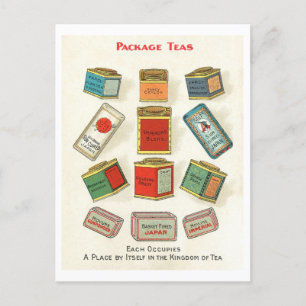 Vintage Advertisement for Packaged Teas Postcard