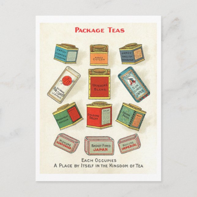 Vintage Advertisement for Packaged Teas Postcard (Front)