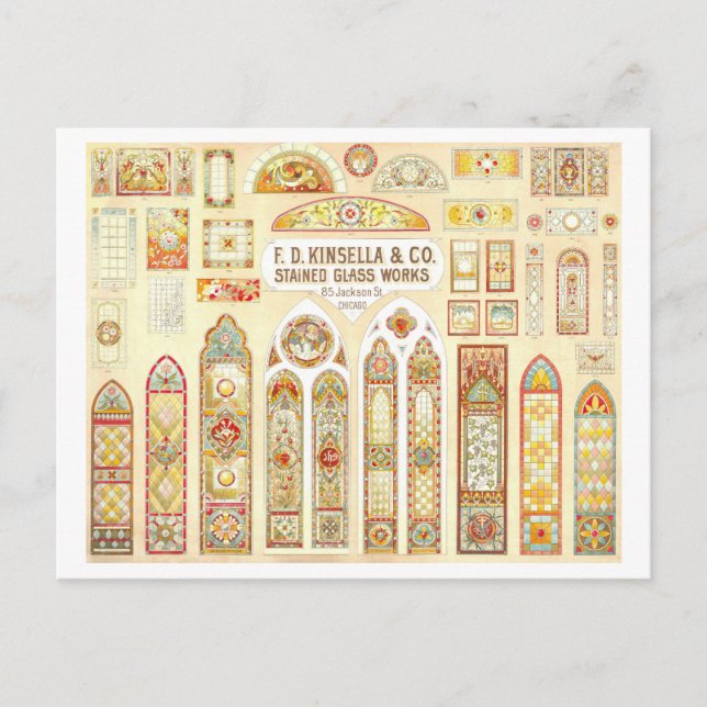 Vintage Advertisement for Stained Glass Windows Postcard (Front)