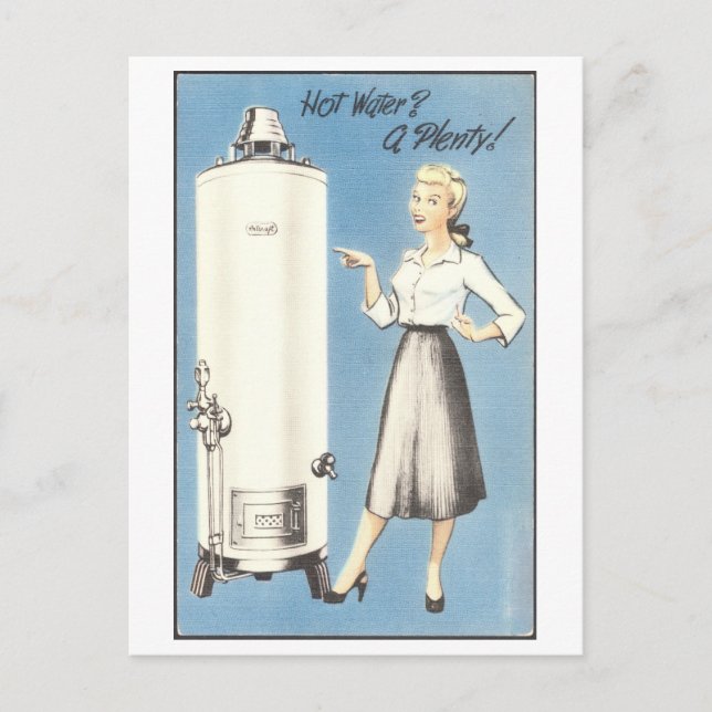 Vintage Advertisement for Water Heater 1950s Postcard (Front)