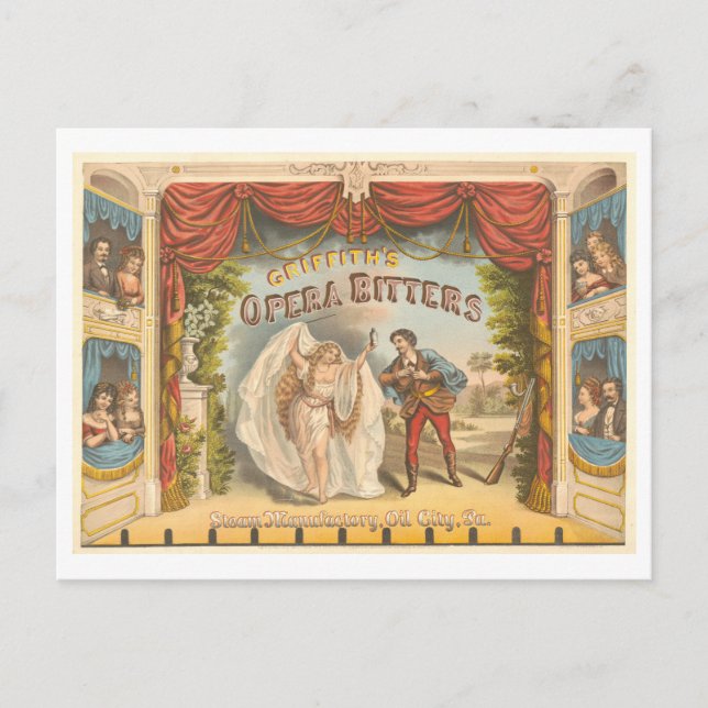 Vintage Advertisement Griffith's Opera Bitters Postcard (Front)