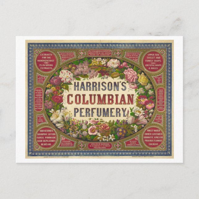 Vintage Advertisement Harrison's Perfumery Postcard (Front)