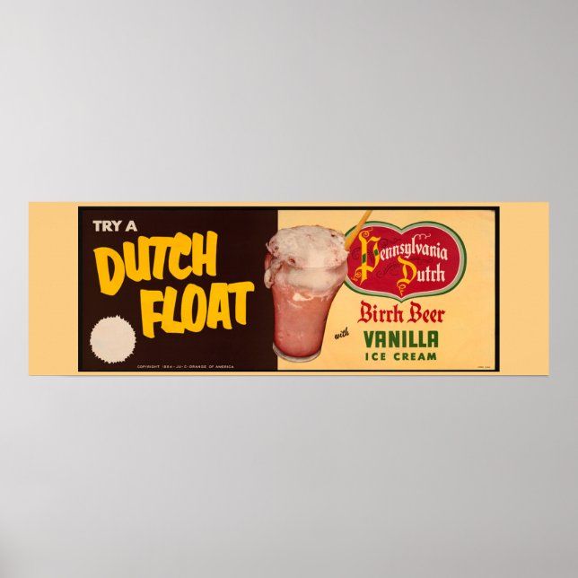 Vintage Advertisement, Ice Cream Float Poster (Front)