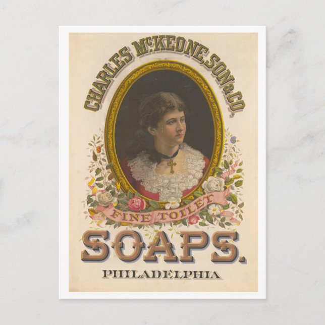 Vintage Advertisement McKeone Fine Toilet Soaps Postcard (Front)
