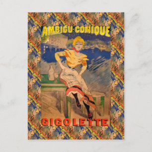 Vintage advertising, Ambigu Comique, Gigolette Postcard