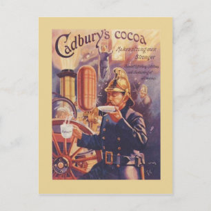 Vintage advertising, Cadbury's Cocoa, Fireman Postcard