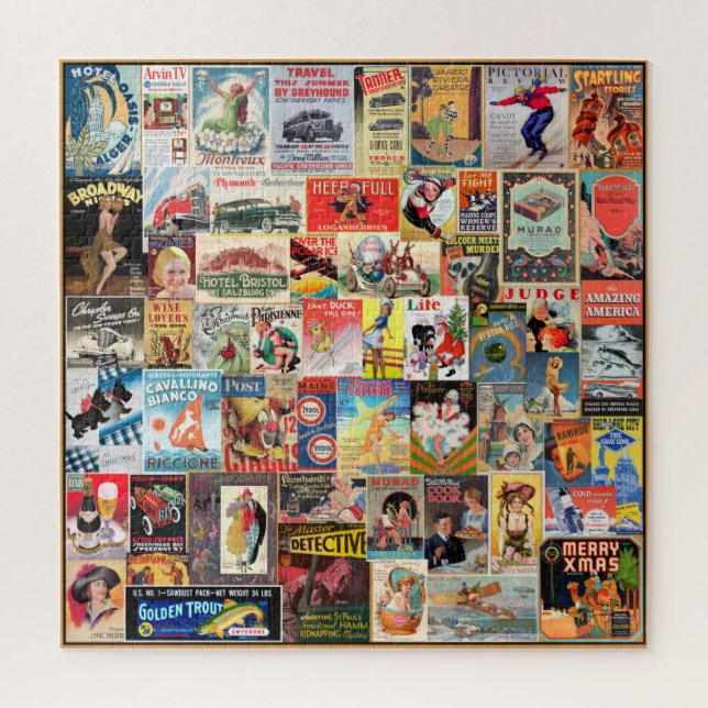 VINTAGE ADVERTISING COLLAGE, PACKED! JIGSAW PUZZLE (Vertical)