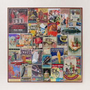 VINTAGE ADVERTISING COLLAGE, PACKED! JIGSAW PUZZLE