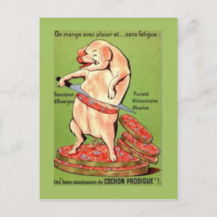 Vintage Advertising, French, pork joints Postcard