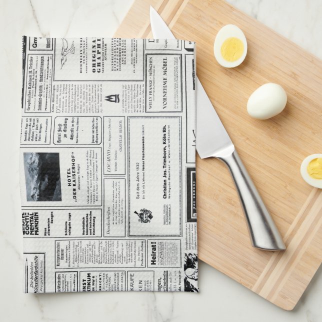 Vintage Advertising From A Magazine Tea Towel (Quarter Fold)