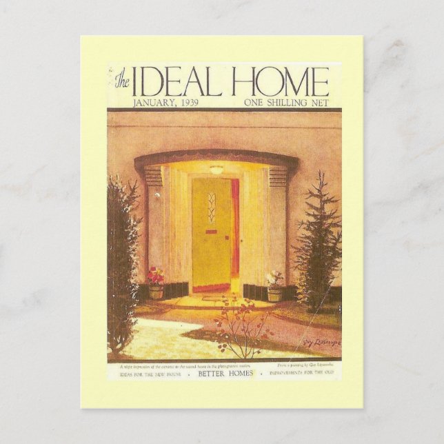 Vintage advertising, Ideal Home 1935 Postcard (Front)
