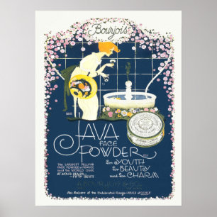 Vintage Advertising Java Face Beauty Powder Poster
