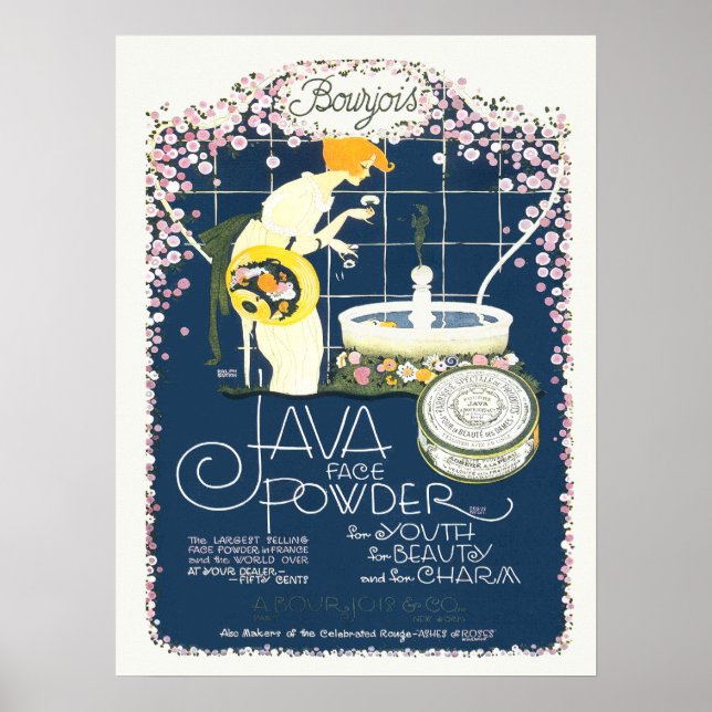 Vintage Advertising Java Face Beauty Powder Poster (Front)