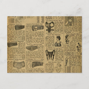 Vintage Advertising Newspaper Back Brace Postcard