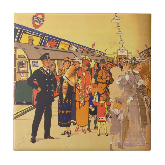 Vintage Advertising Poster For London Underground Tile (Front)