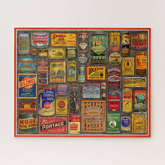 VINTAGE ADVERTISING TIN COLLECTION  JIGSAW PUZZLE (Horizontal)