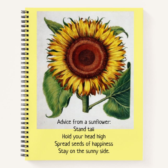 Vintage - Advice From a Sunflower, Notebook (Front)