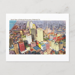 Vintage Aerial View of Pittsburgh Postcard