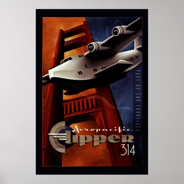 Vintage Aero pacificClipper 314 Poster (Front)