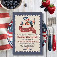 Vintage Aeroplane America 250th 4th of July