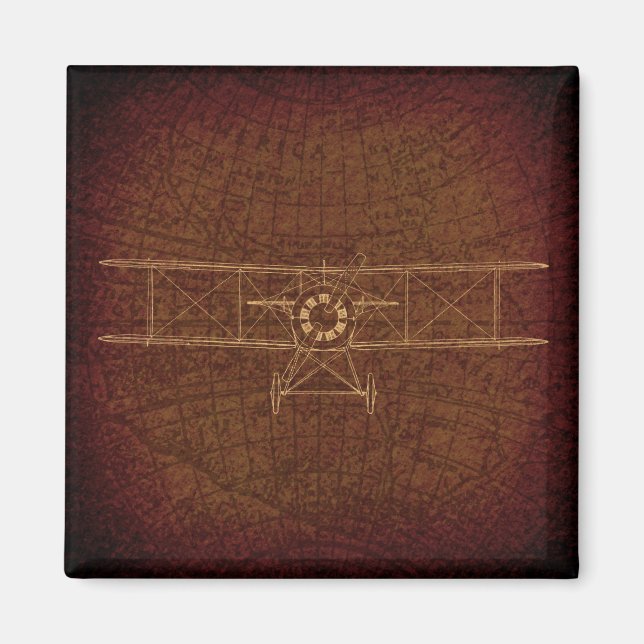 Vintage Aeroplane Antique Plane Diagram Vintage Ma Magnet (Front)