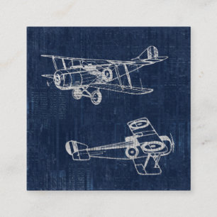 Vintage Aeroplane Art Newspaper Text & Script Styl Enclosure Card