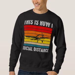 Vintage Aeroplane Aviation Pilot Retro Flight Scho Sweatshirt