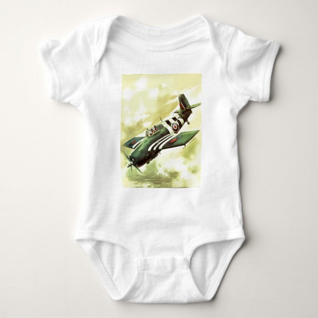 Vintage Aeroplane Baby Bodysuit (Front)